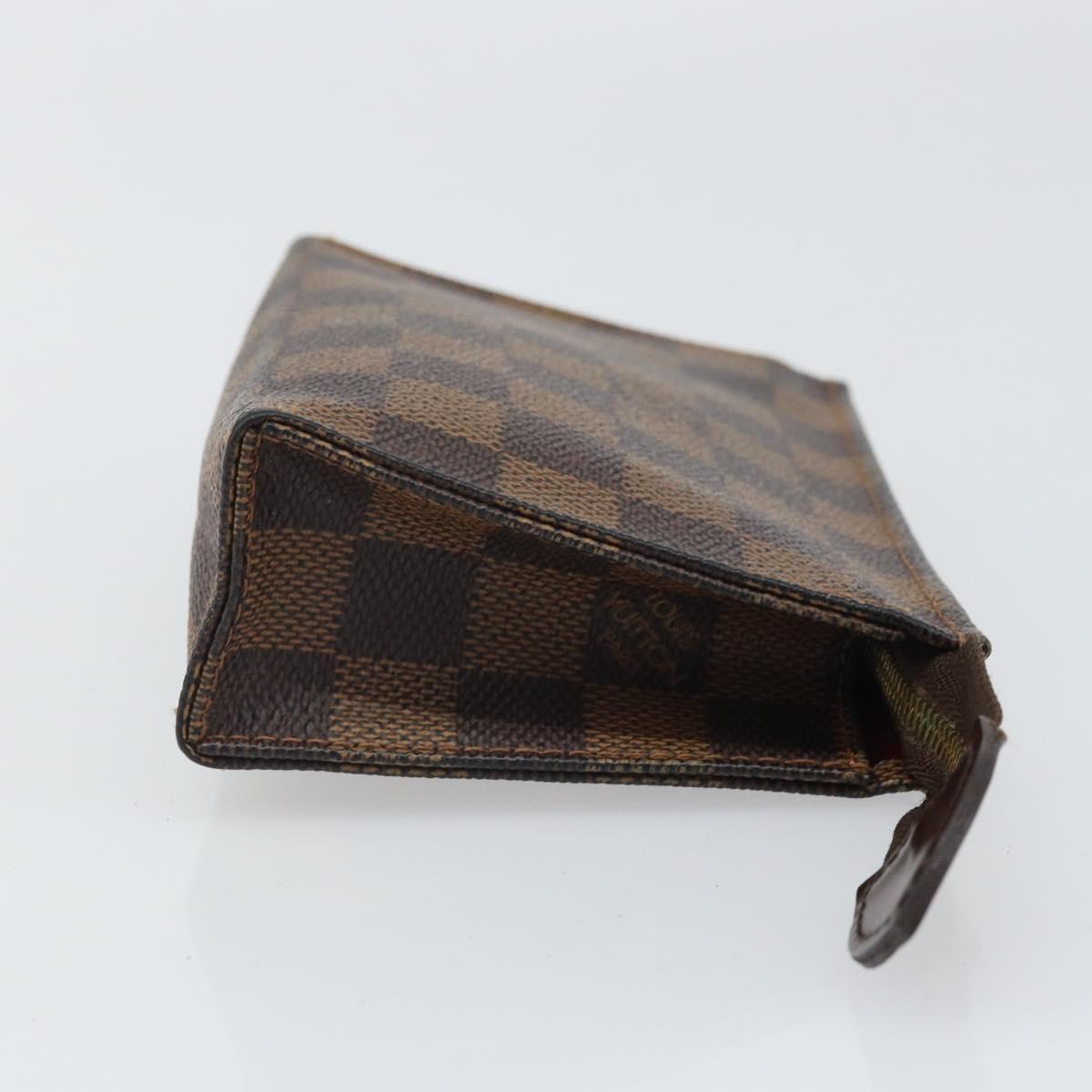 LOUIS VUITTON Damier Ebene Poche Toilette 15 Pouch N47548 LV Auth 170802V