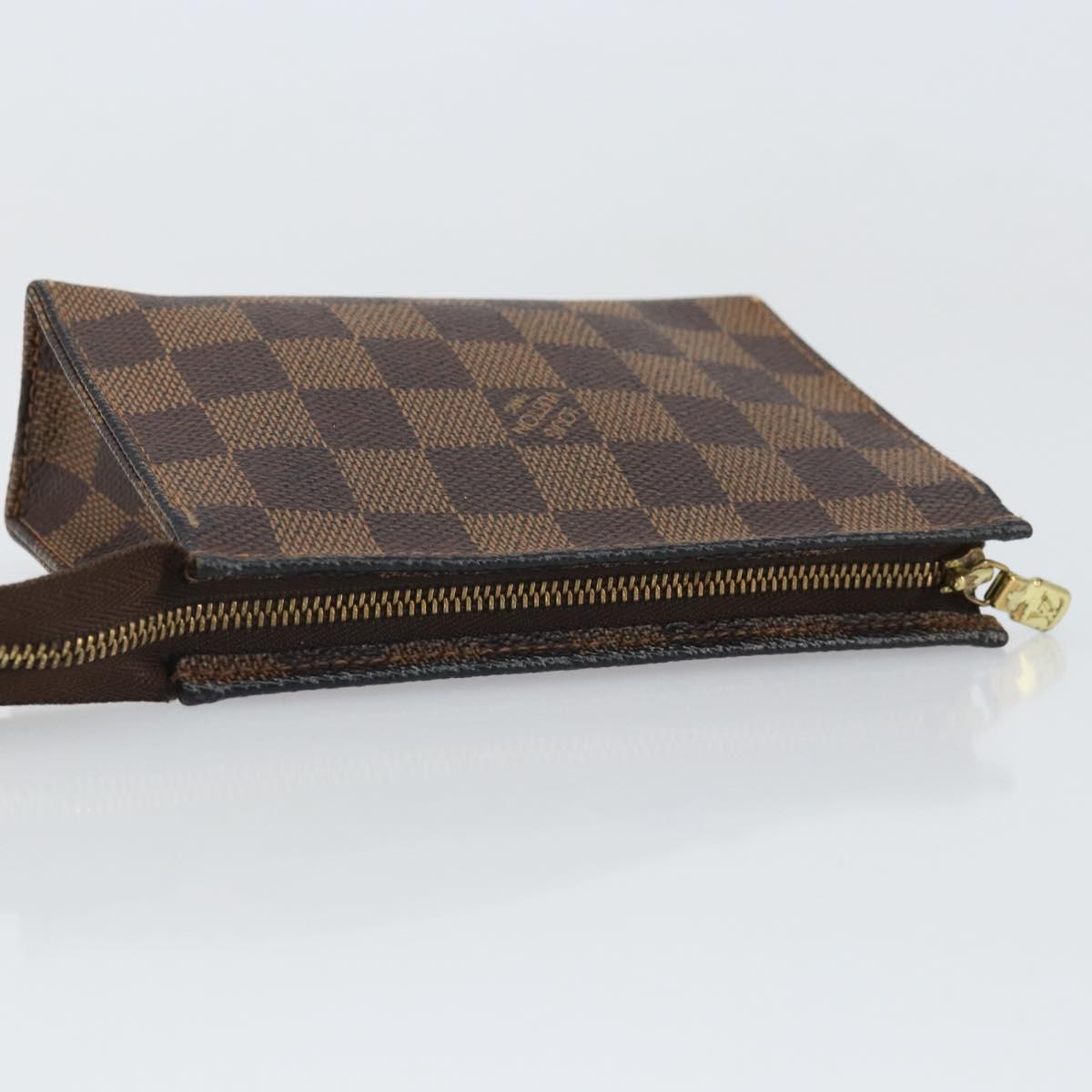 LOUIS VUITTON Damier Ebene Poche Toilette 15 Pouch N47548 LV Auth 170802V