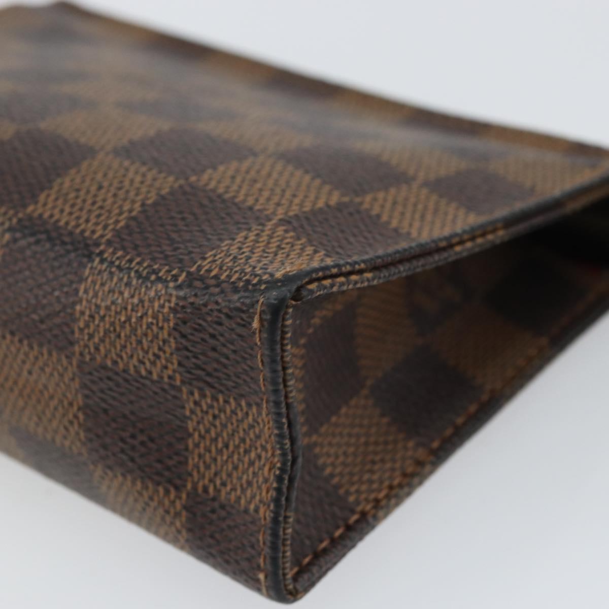 LOUIS VUITTON Damier Ebene Poche Toilette 15 Pouch N47548 LV Auth 170802V