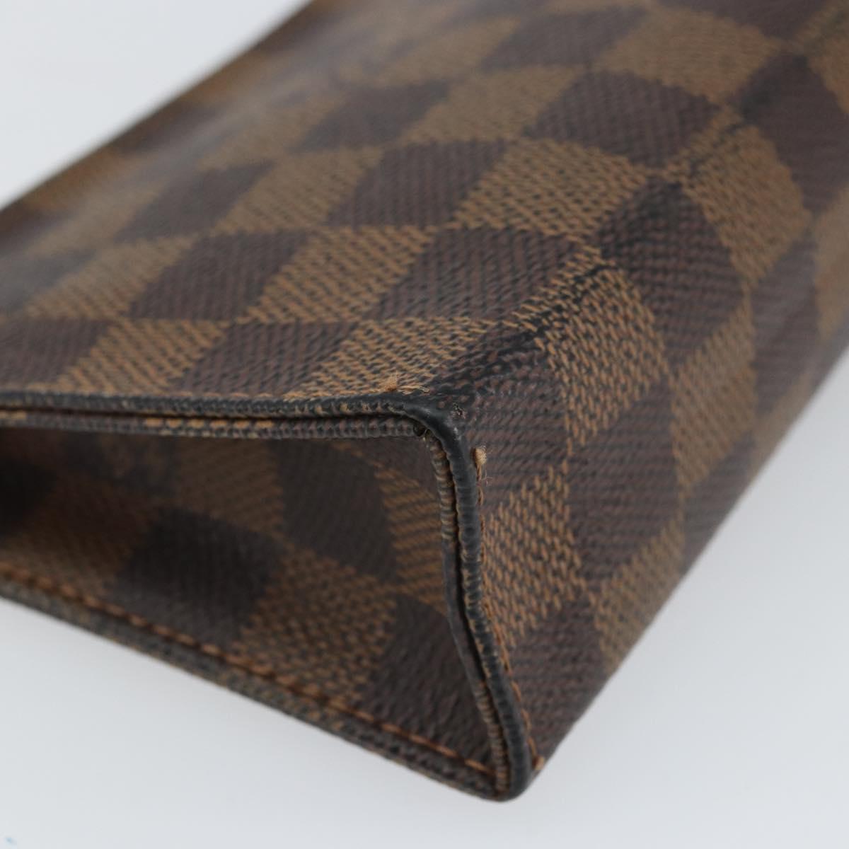 LOUIS VUITTON Damier Ebene Poche Toilette 15 Pouch N47548 LV Auth 170802V