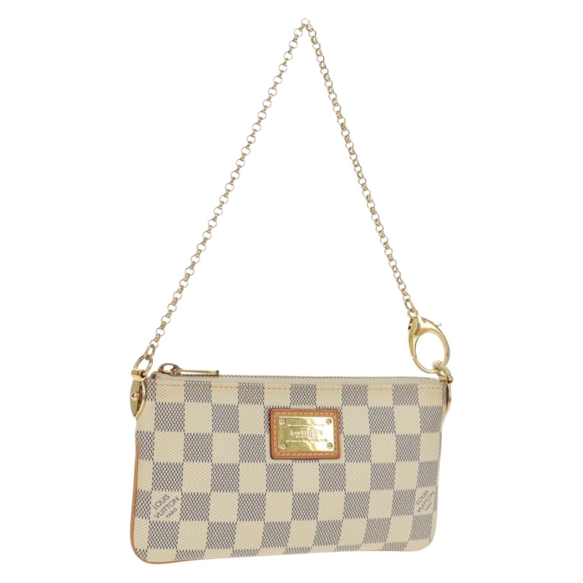 LOUIS VUITTON Damier Azur Pochette Mira MM Accessory Pouch N60027 Auth 170805V