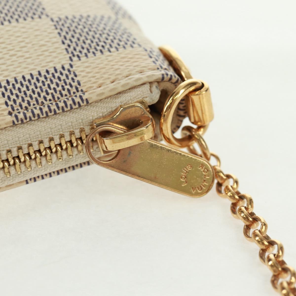 LOUIS VUITTON Damier Azur Pochette Mira MM Accessory Pouch N60027 Auth 170805V