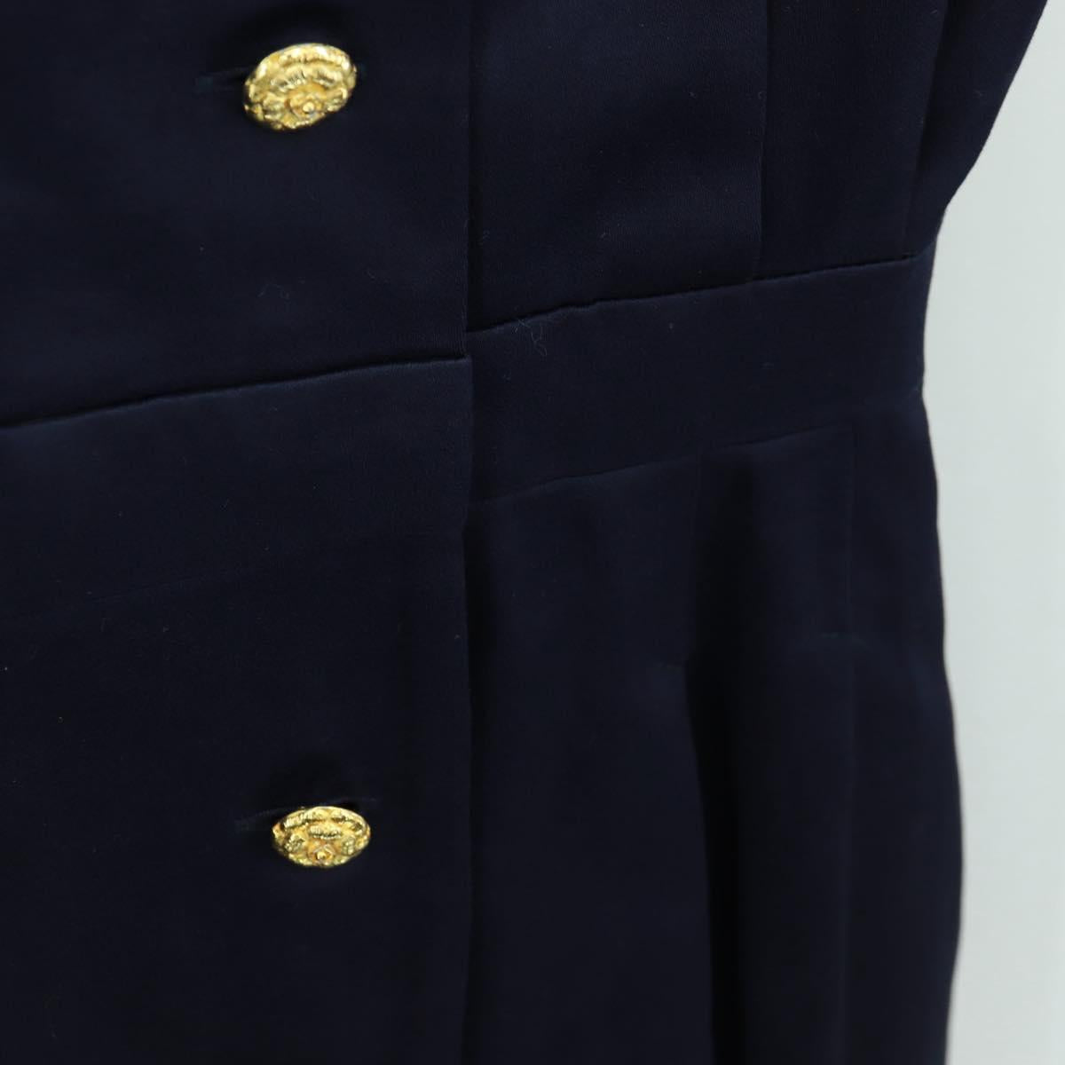 CHANEL One Piece Cotton Navy CC Auth 170808V