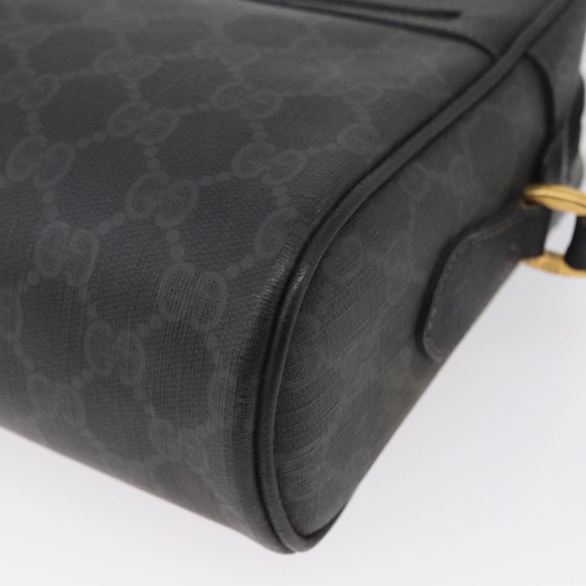 GUCCI GG Supreme Web Sherry Line Bag PVC Black Gold 72 02 088 Auth 170825A