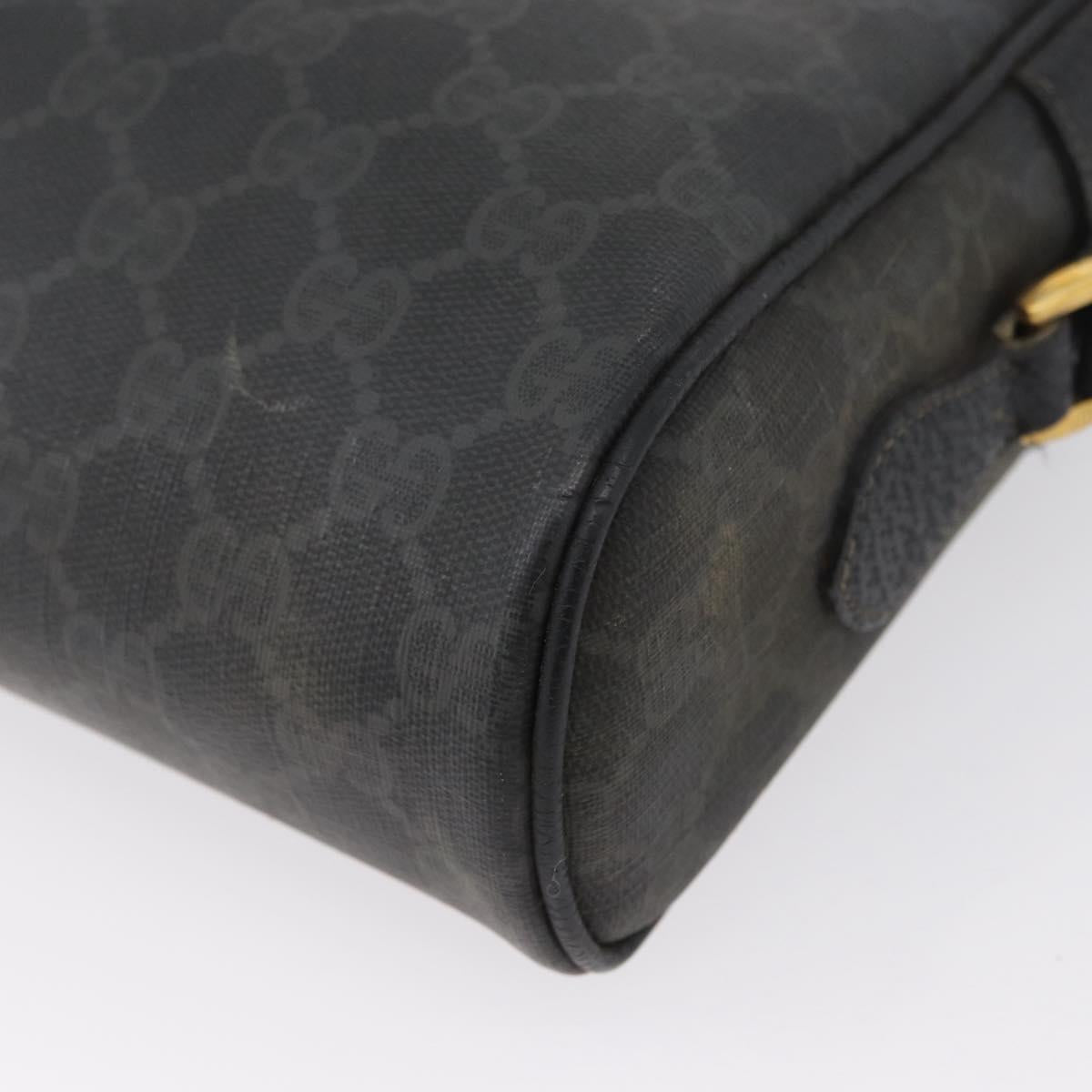 GUCCI GG Supreme Web Sherry Line Bag PVC Black Gold 72 02 088 Auth 170825A