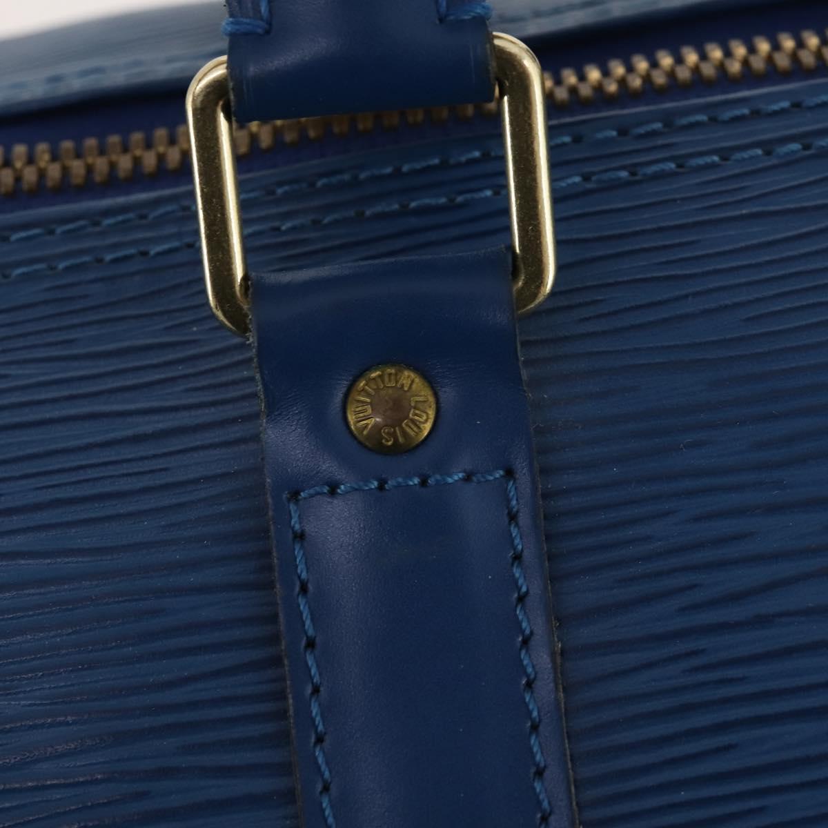 LOUIS VUITTON Epi Keepall 50 Boston Bag Blue M42965 LV Auth 170836