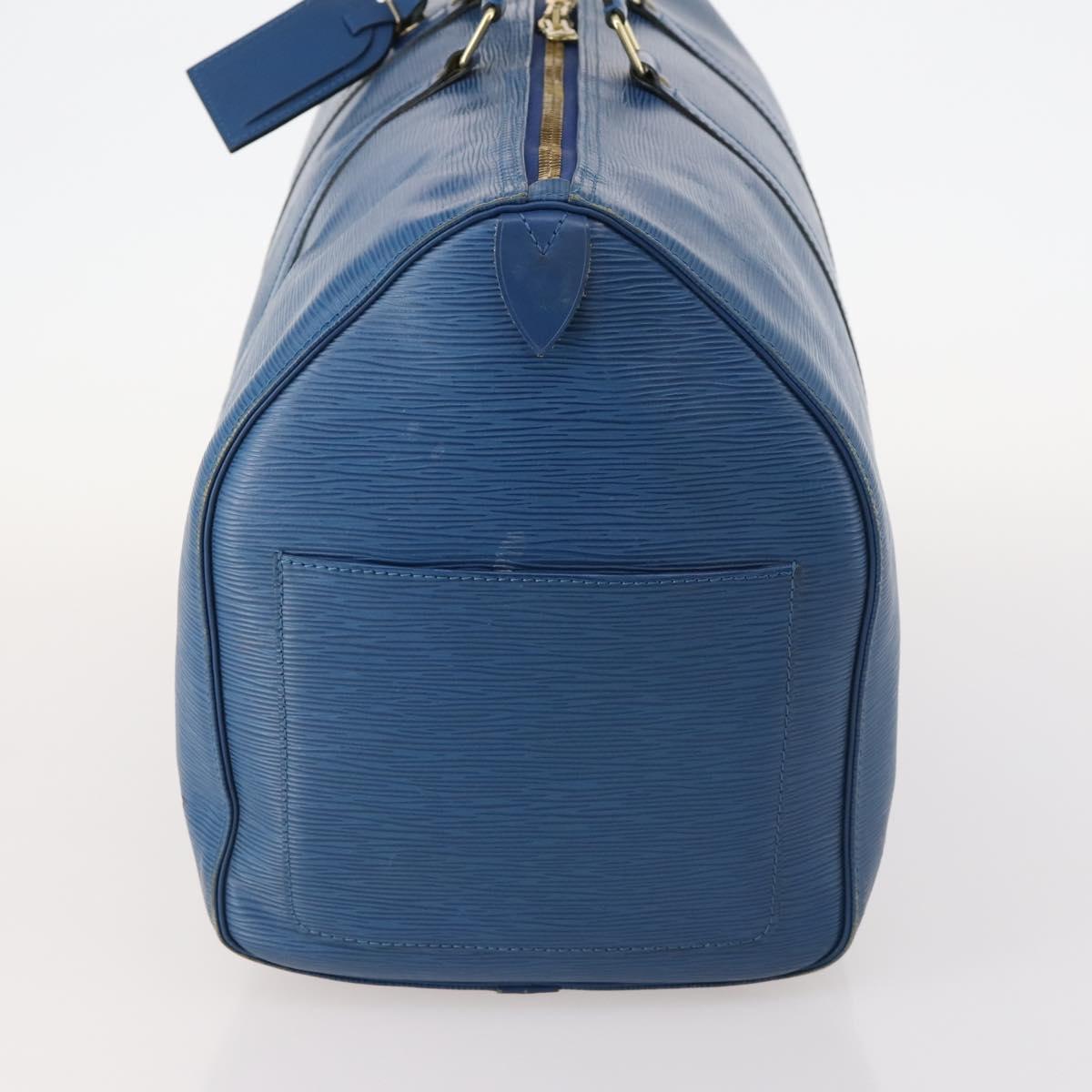 LOUIS VUITTON Epi Keepall 50 Boston Bag Blue M42965 LV Auth 170836