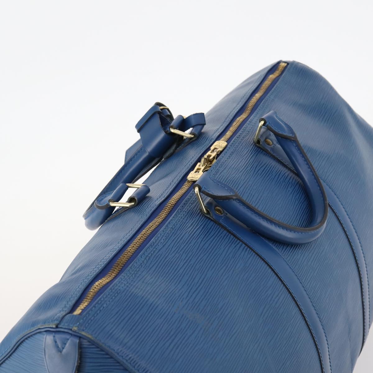 LOUIS VUITTON Epi Keepall 50 Boston Bag Blue M42965 LV Auth 170836