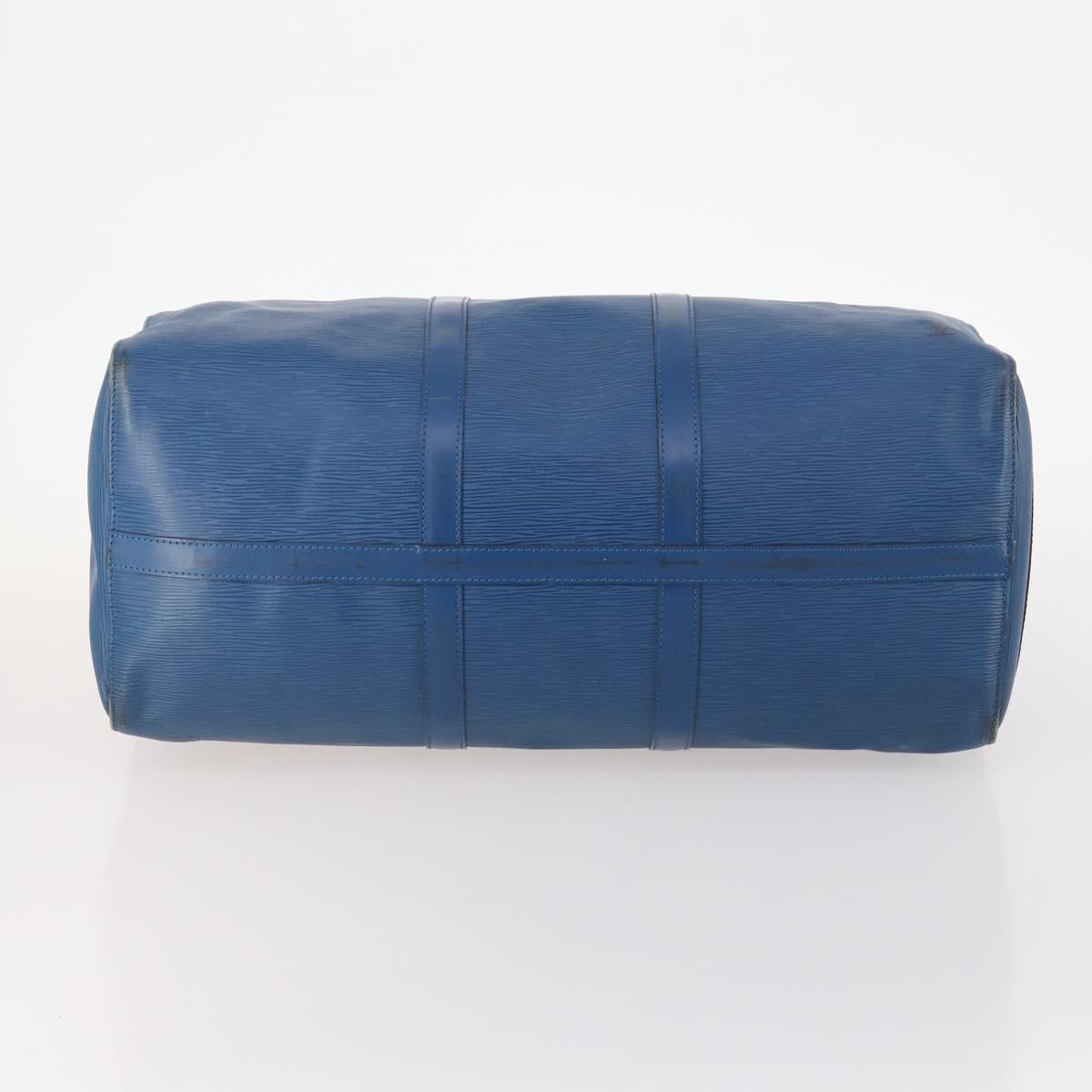 LOUIS VUITTON Epi Keepall 50 Boston Bag Blue M42965 LV Auth 170836