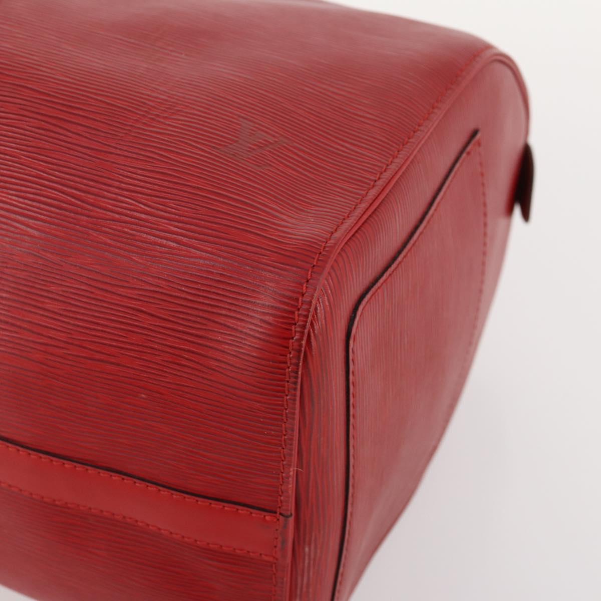 LOUIS VUITTON Epi Keepall 50 Boston Bag Red M42967 LV Auth 170837