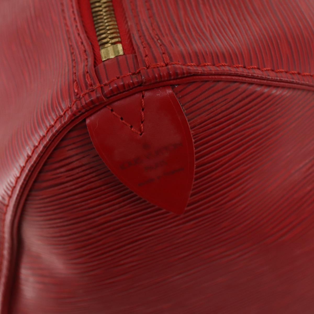 LOUIS VUITTON Epi Keepall 50 Boston Bag Red M42967 LV Auth 170837
