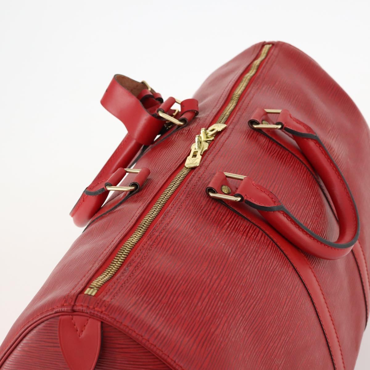 LOUIS VUITTON Epi Keepall 50 Boston Bag Red M42967 LV Auth 170837