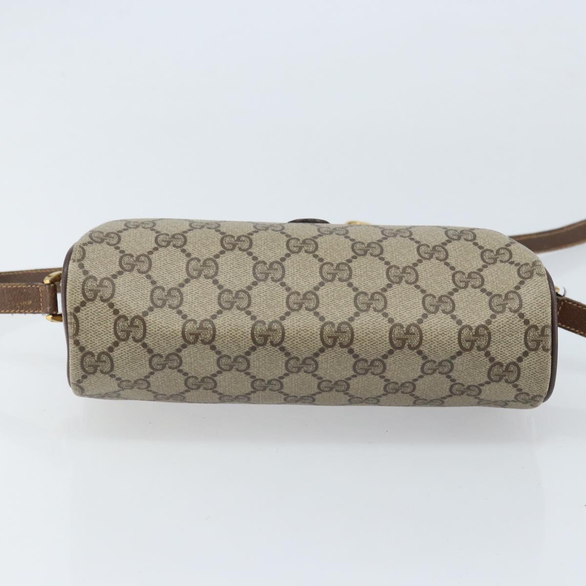 GUCCI GG Supreme Web Sherry Line Bag PVC Beige Gold 89 02 018 Auth 170839
