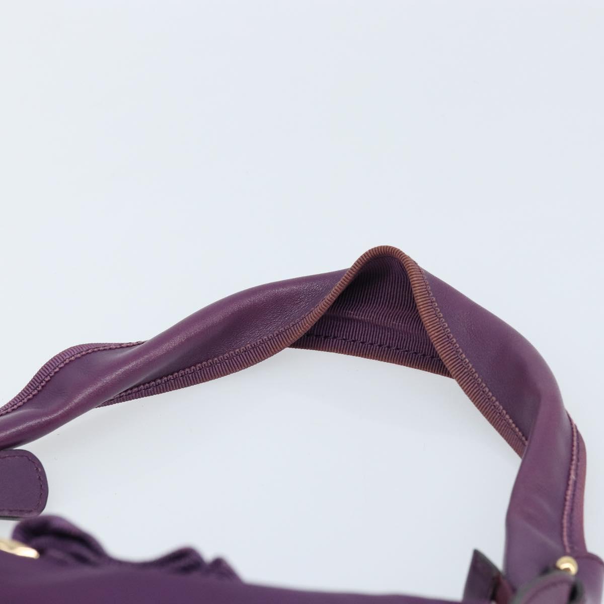 Salvatore Ferragamo Vala Shoulder Bag Nylon Purple Gold Auth 170840A