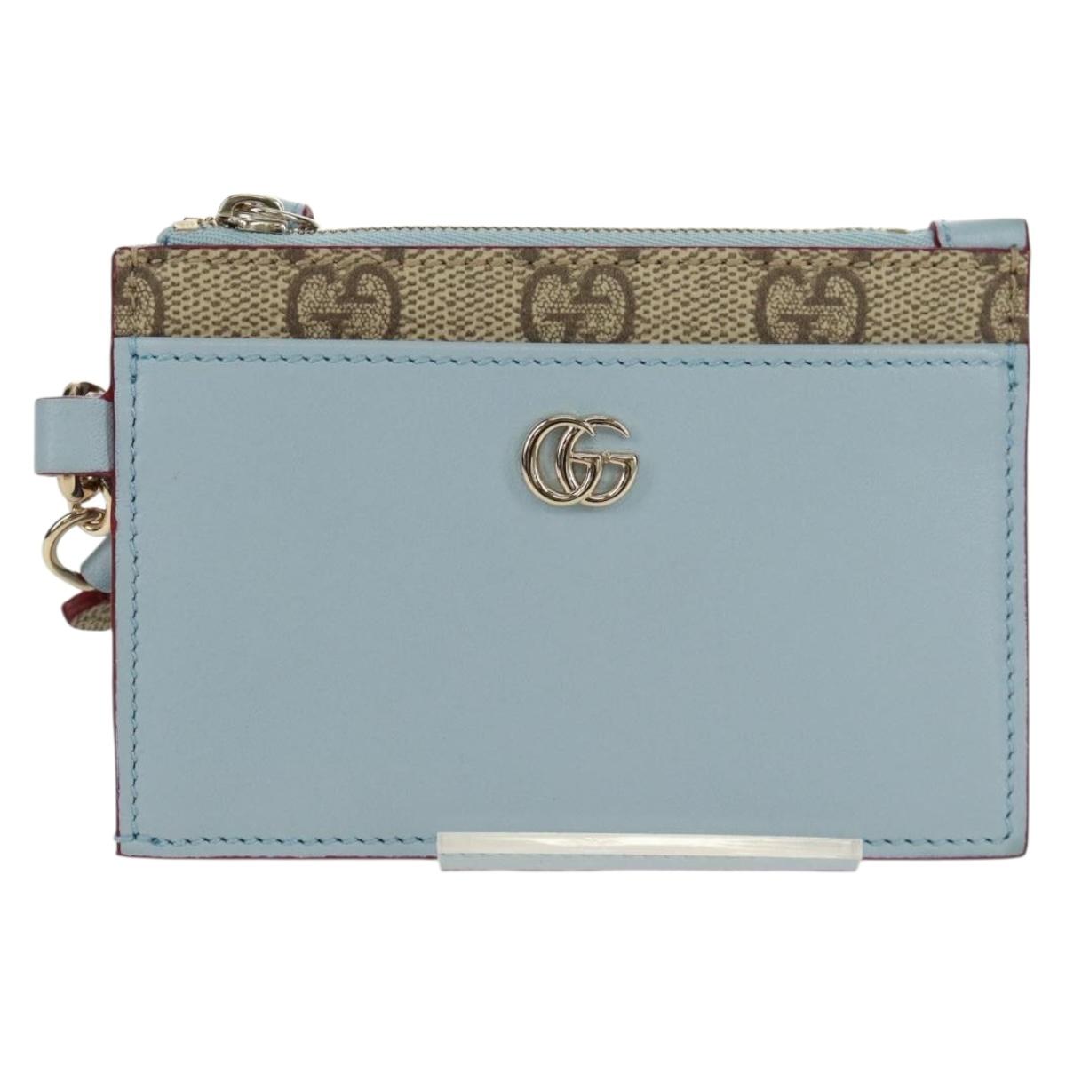 GUCCI GG Supreme Key Case PVC Light Blue 847916 Auth 170844SM