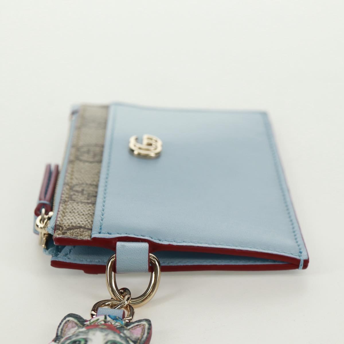 GUCCI GG Supreme Key Case PVC Light Blue 847916 Auth 170844SM