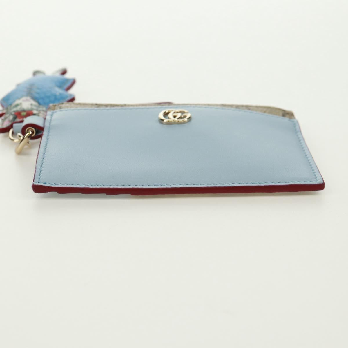 GUCCI GG Supreme Key Case PVC Light Blue 847916 Auth 170844SM