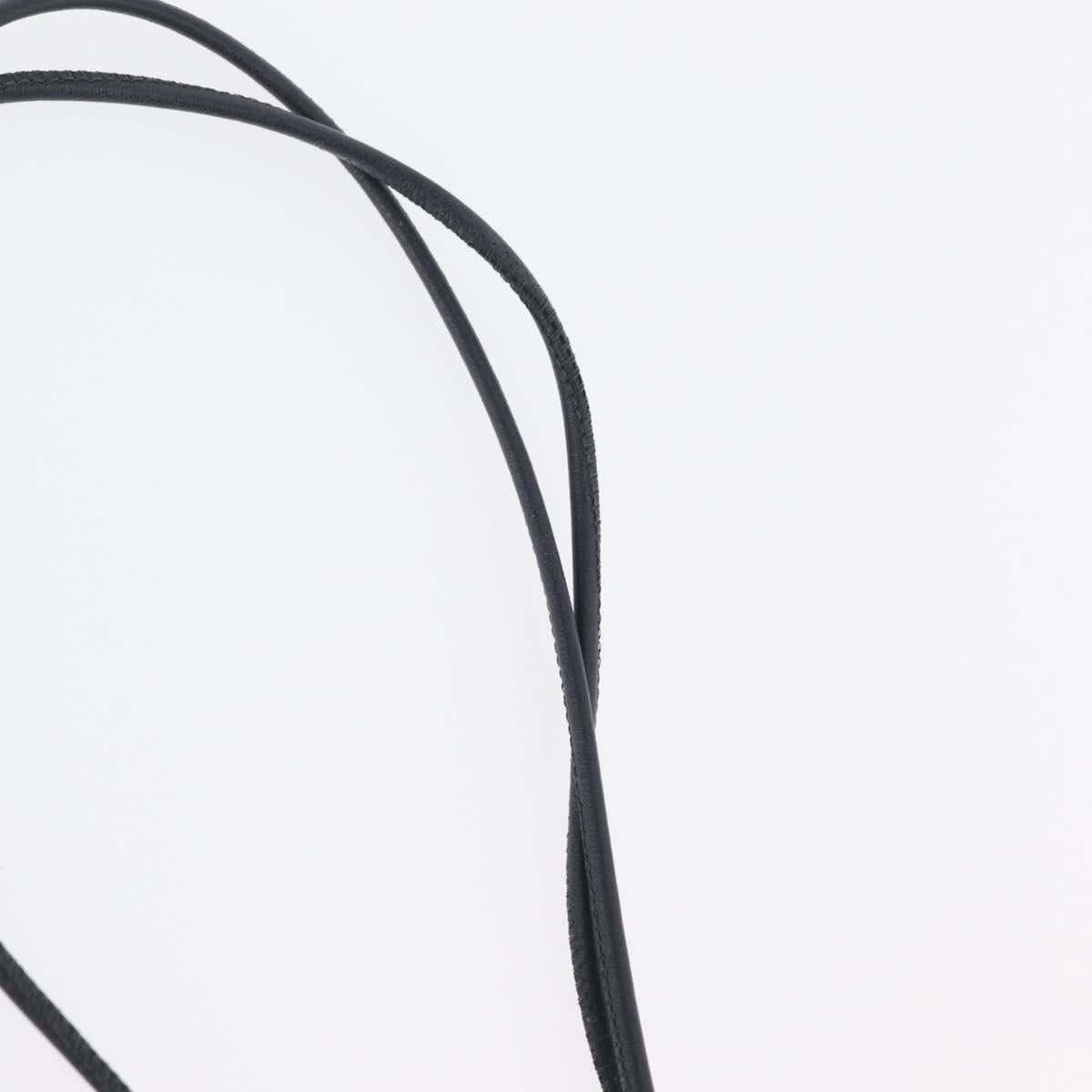HERMES Mon Petit Kelly PM Necklace Leather Black Auth 170847M