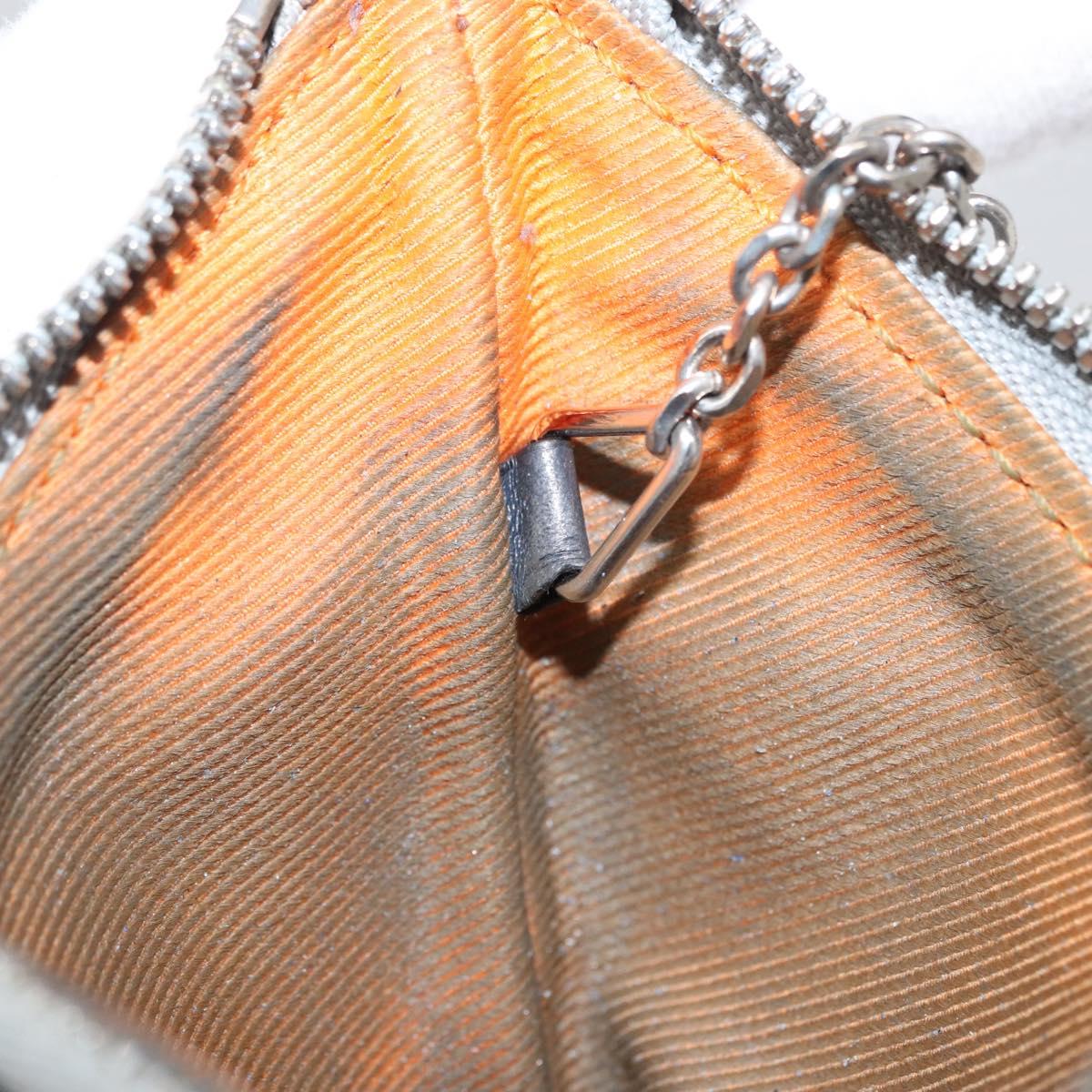 LOUIS VUITTON Monogram Satellite Porte Cles Pouch Silver MP2217 LV Auth 170875