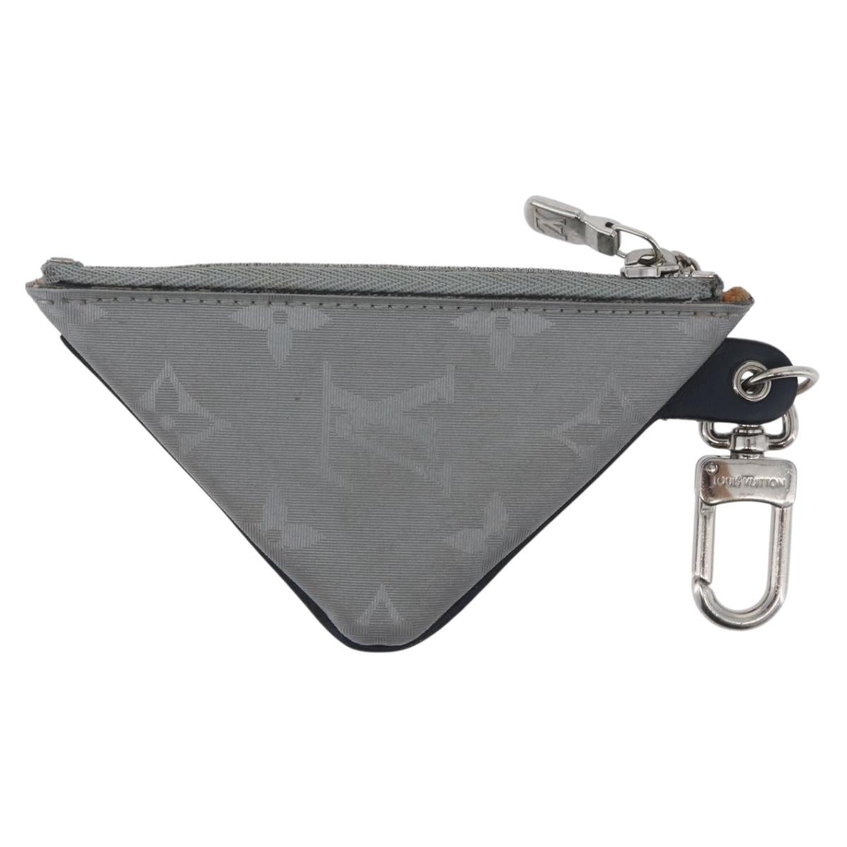 LOUIS VUITTON Monogram Satellite Porte Cles Pouch Silver MP2217 LV Auth 170875