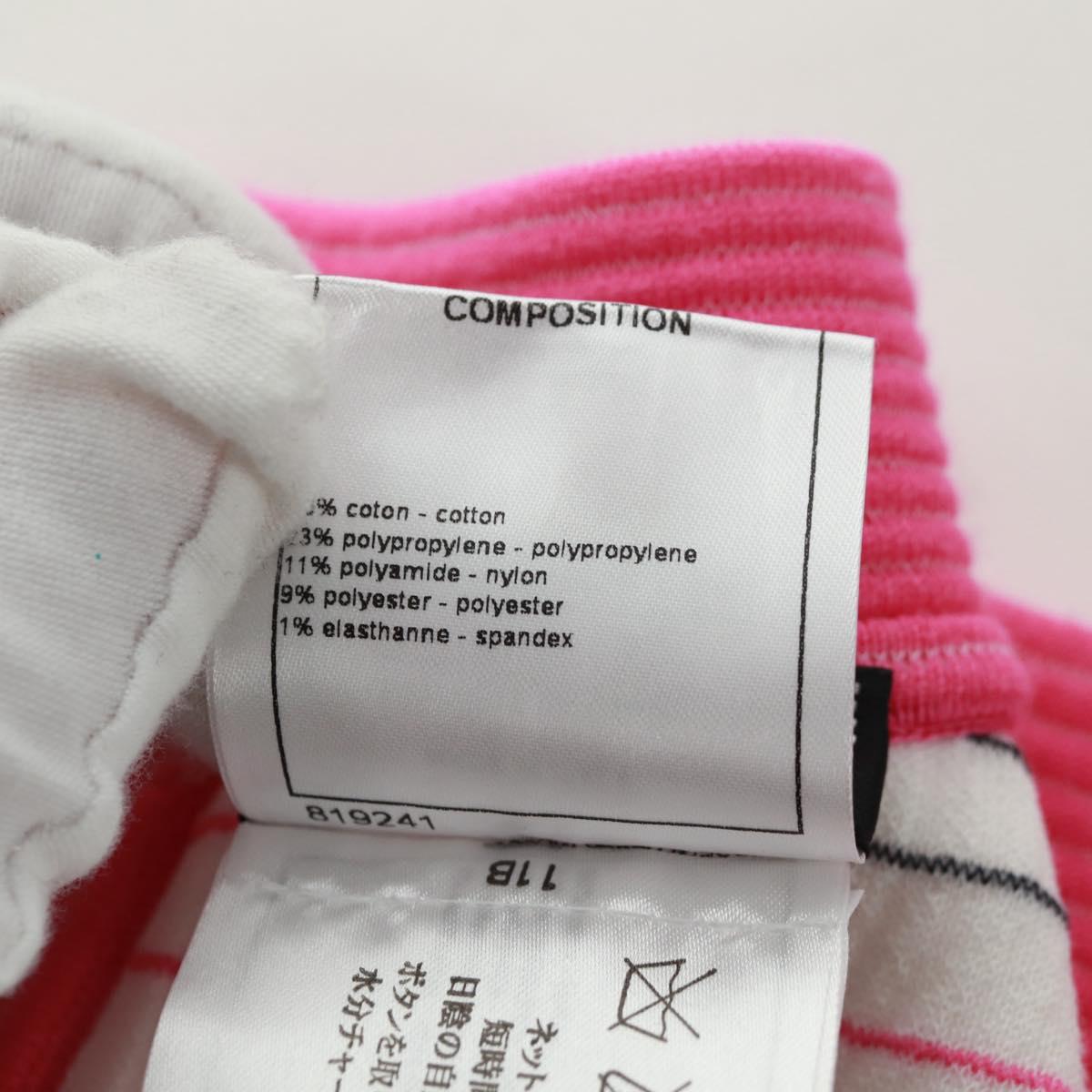 CHANEL Cape Poncho cotton White Pink CC Auth 170887V