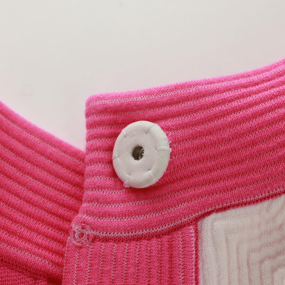CHANEL Cape Poncho cotton White Pink CC Auth 170887V