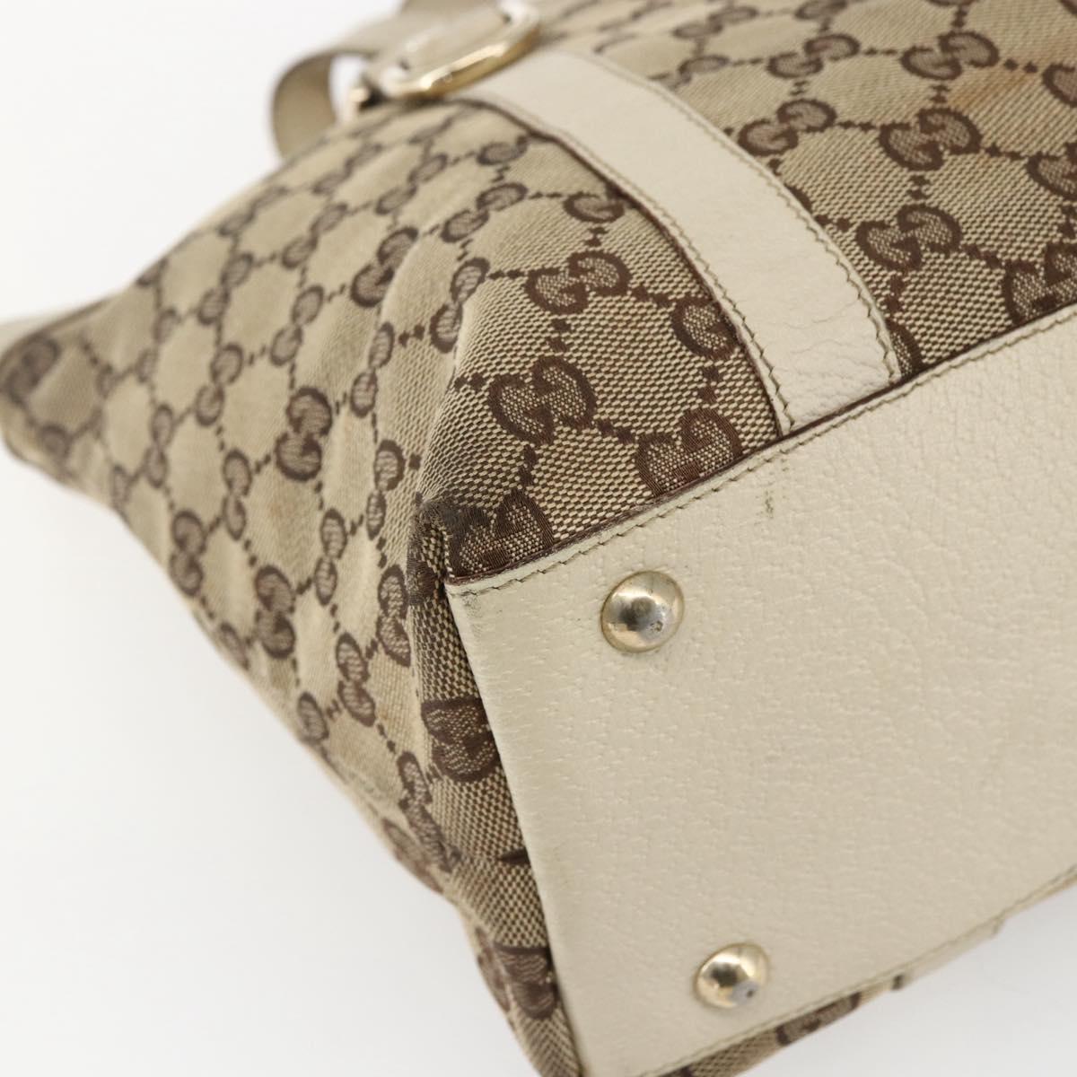 GUCCI GG Canvas Abbey Tote Bag Beige Gold 141470 Auth 170896