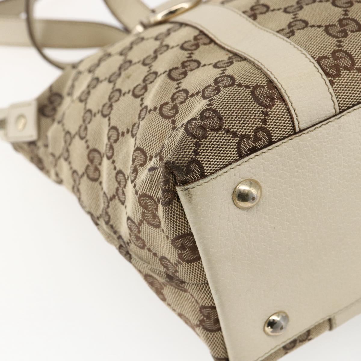 GUCCI GG Canvas Abbey Tote Bag Beige Gold 141470 Auth 170896