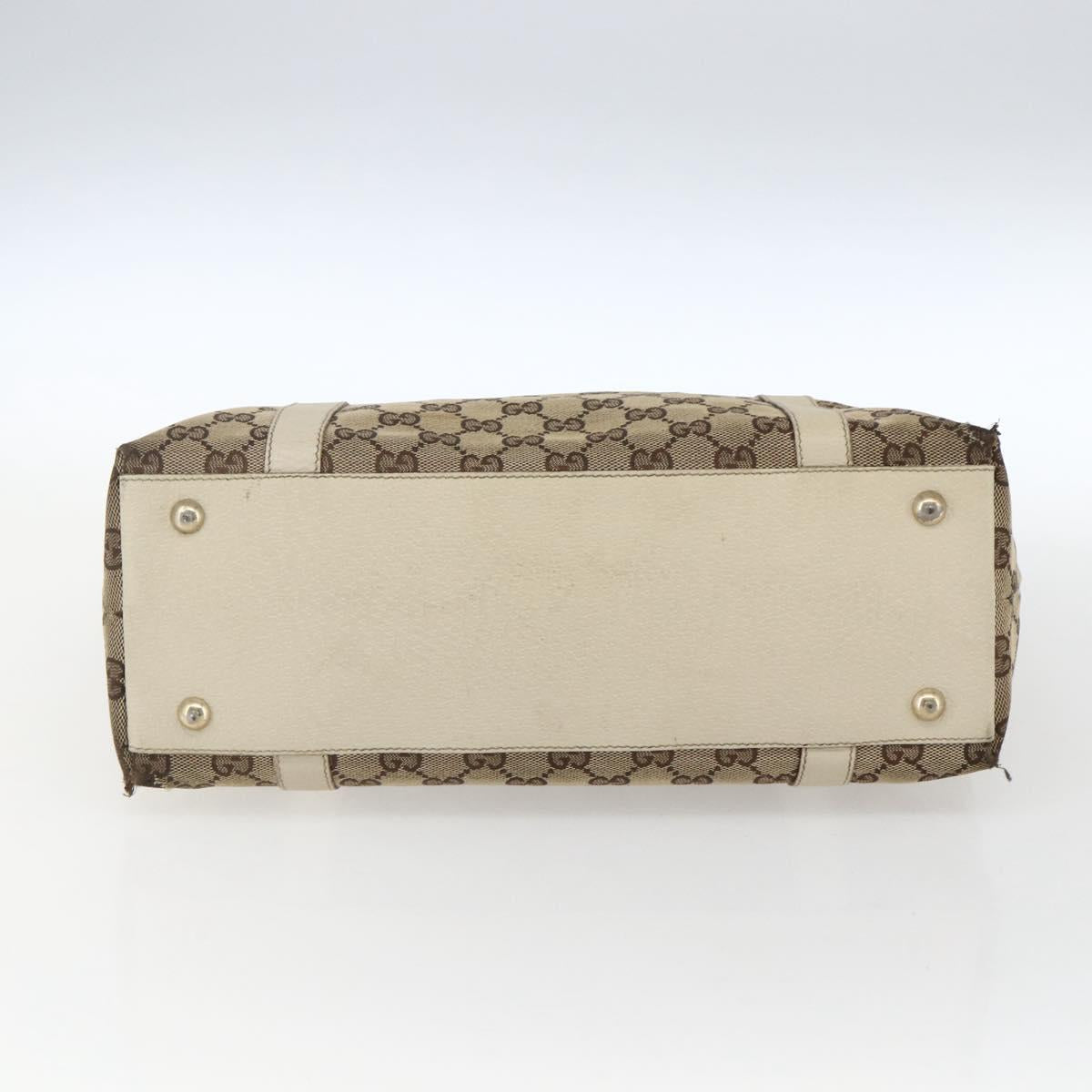 GUCCI GG Canvas Abbey Tote Bag Beige Gold 141470 Auth 170896