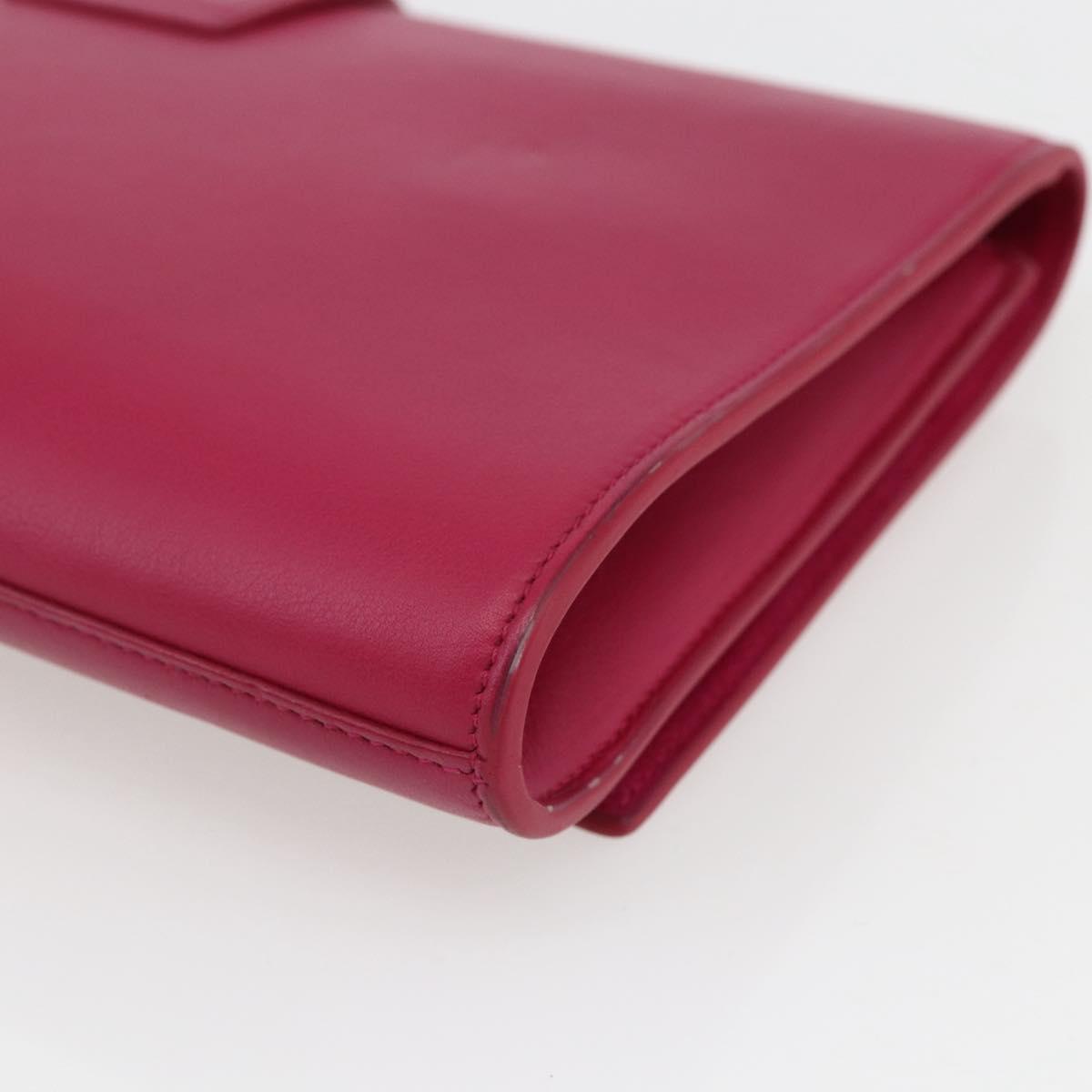 SAINT LAURENT Y Line Clutch Bag Leather Pink Gold 311213 Auth 170902