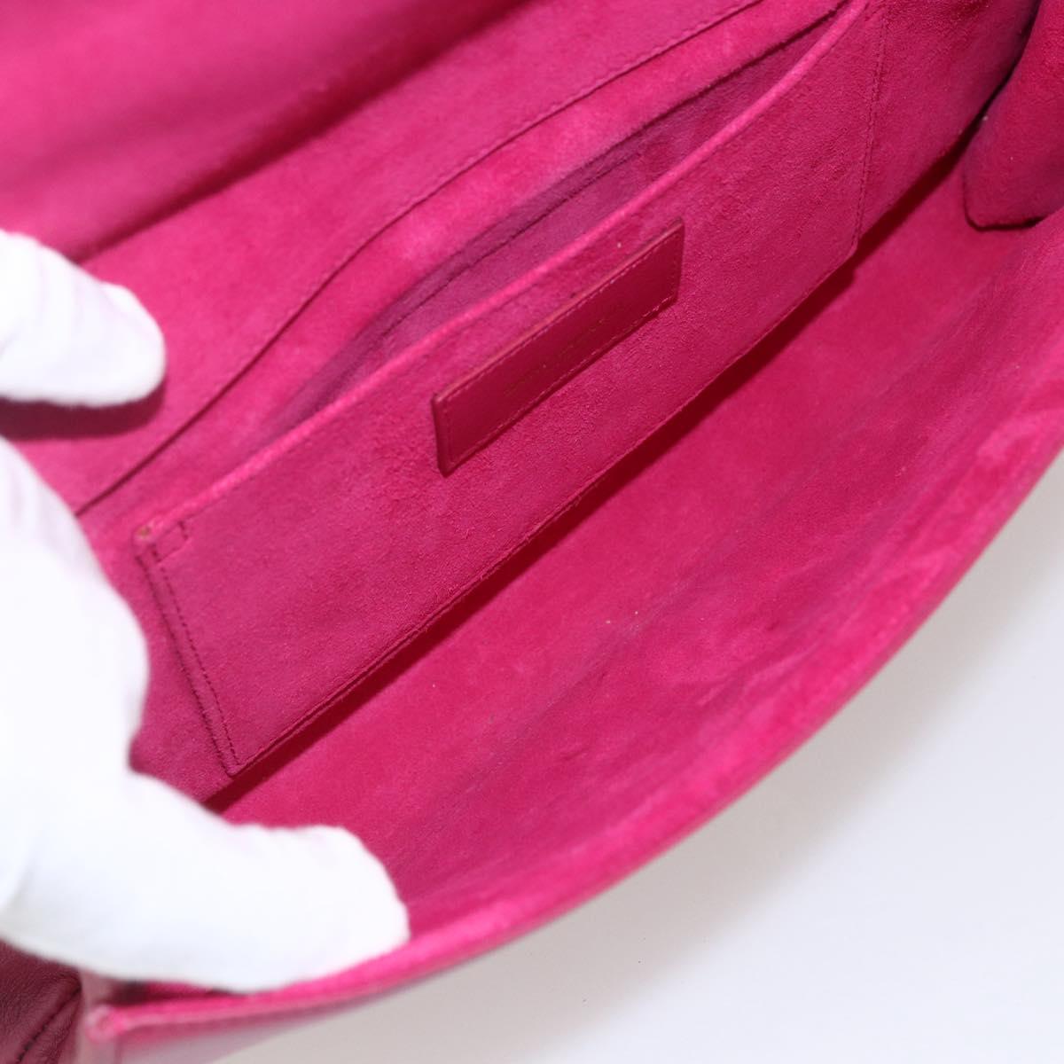 SAINT LAURENT Y Line Clutch Bag Leather Pink Gold 311213 Auth 170902