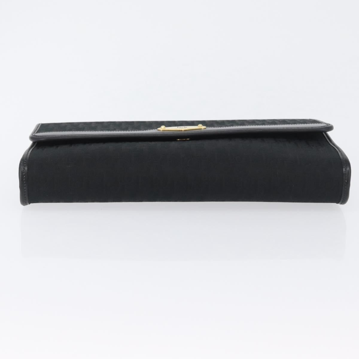 Christian Dior Trotter Canvas Chain Shoulder Bag Black Gold Auth 170904