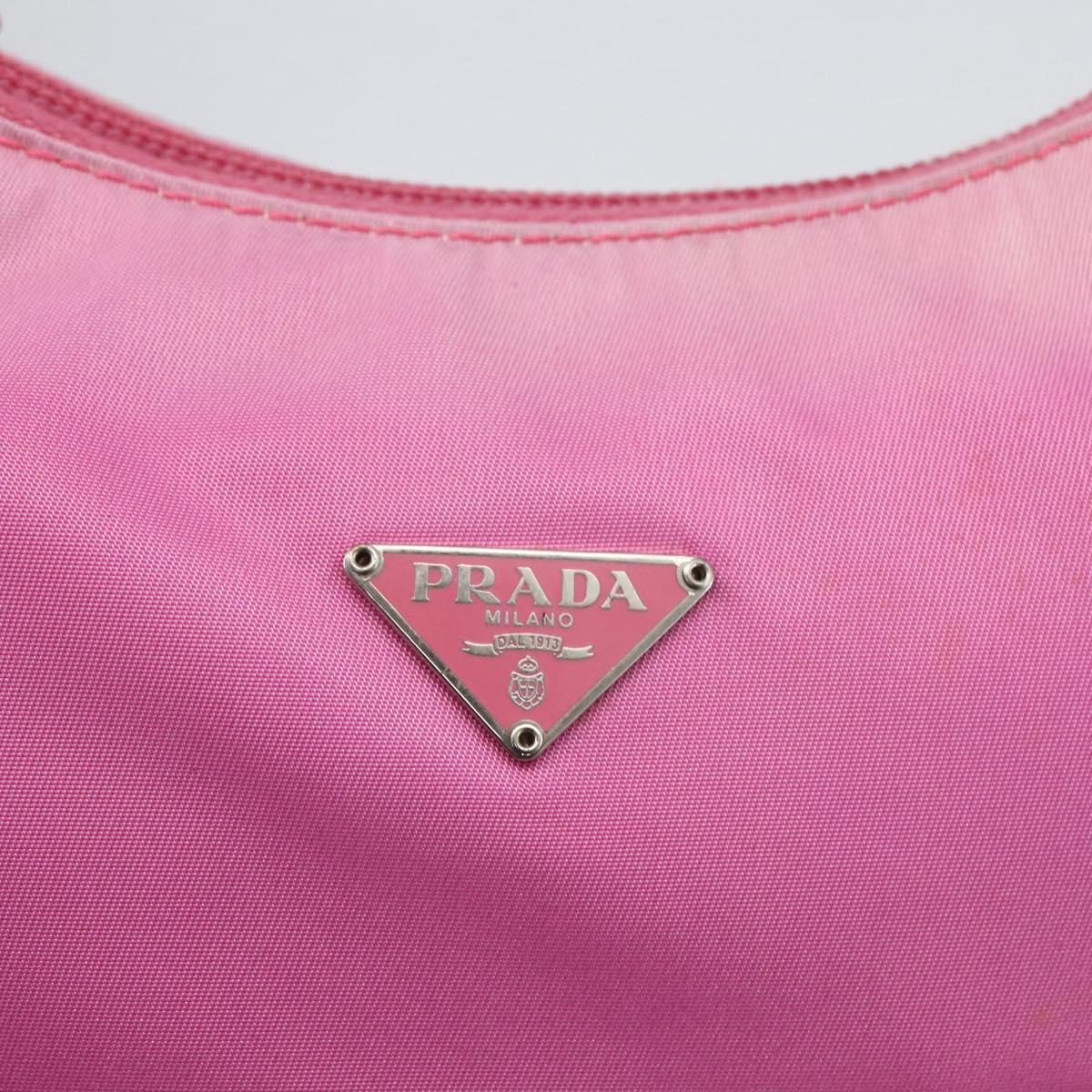 PRADA Hand Pouch Nylon Pink Auth 170906