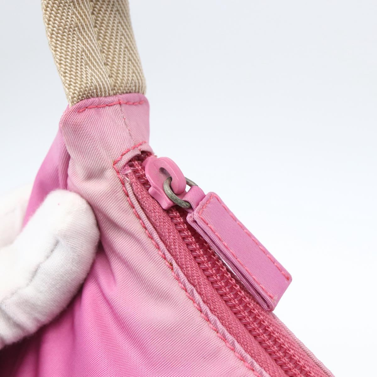 PRADA Hand Pouch Nylon Pink Auth 170906