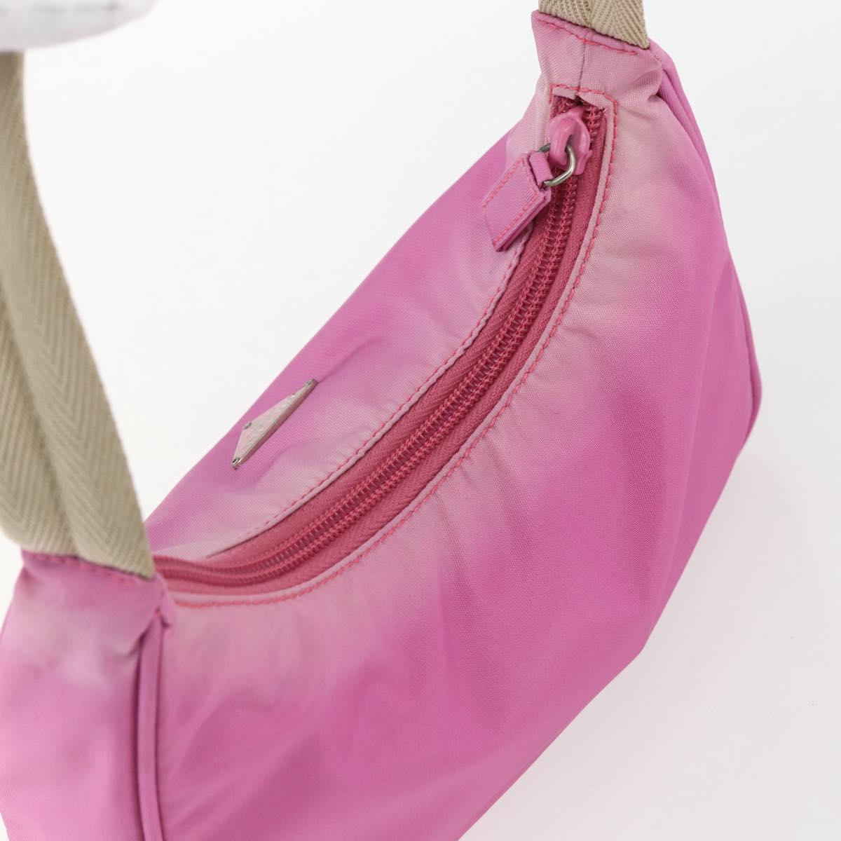 PRADA Hand Pouch Nylon Pink Auth 170906