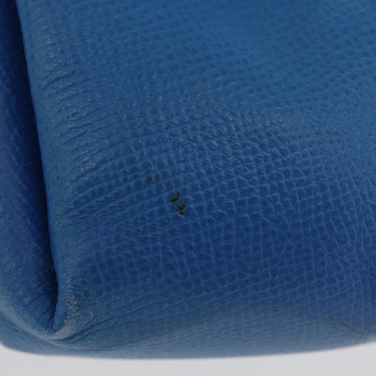 HERMES Vespa Pouch Leather Blue Auth 170911