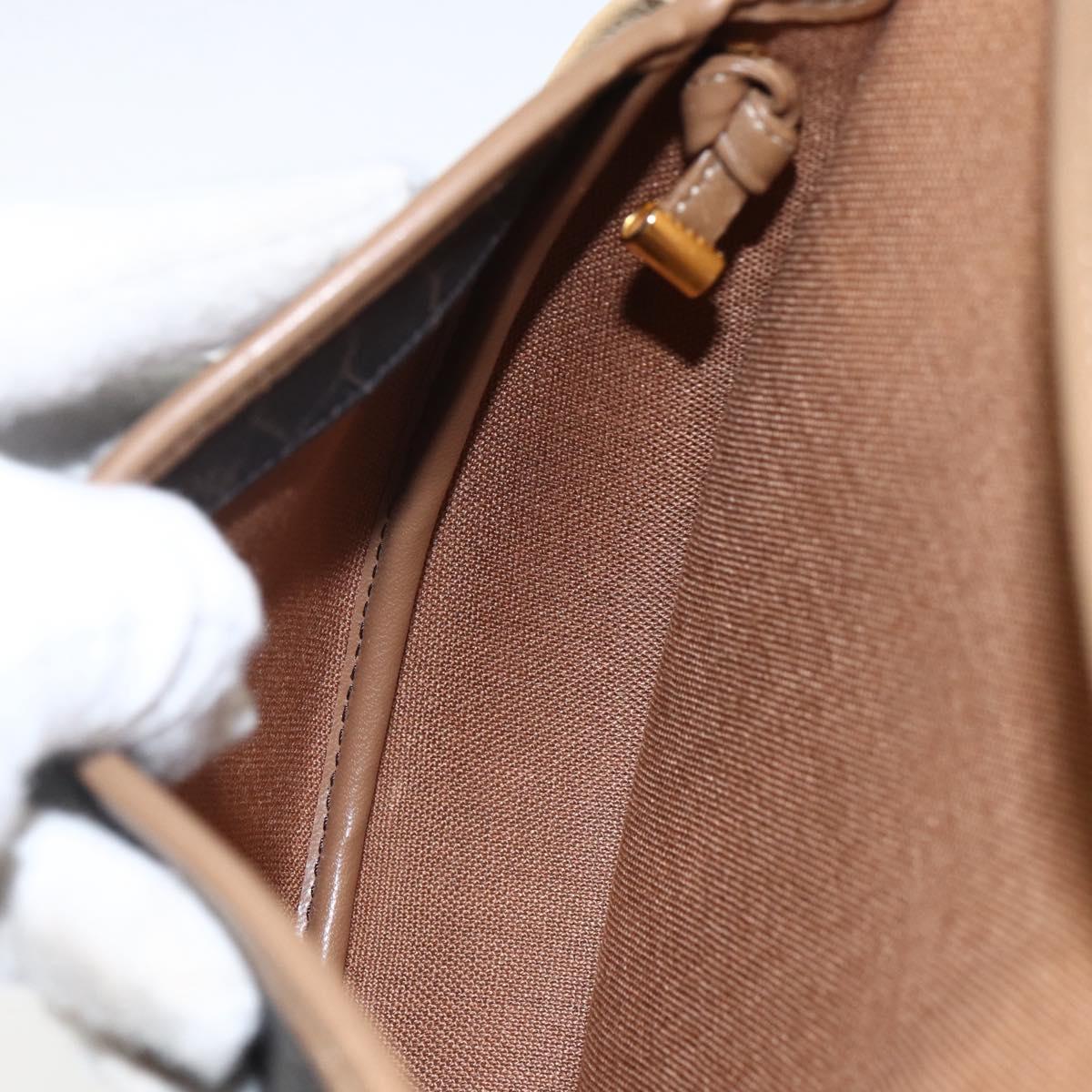 Christian Dior Honeycomb Canvas Shoulder Bag PVC Black Gold Auth 170912