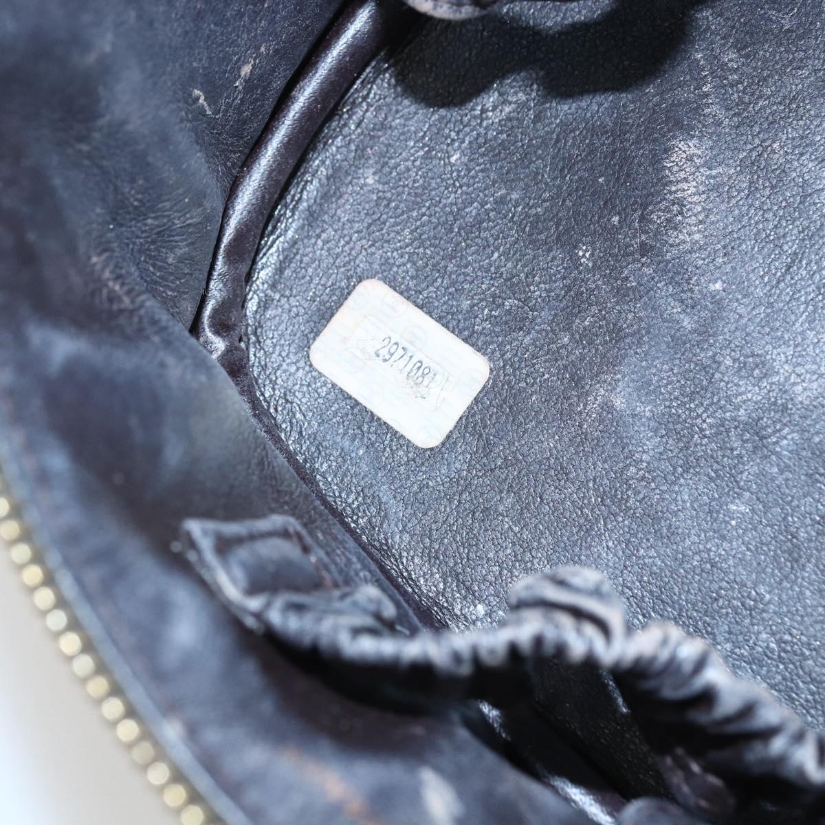 CHANEL Matelasse Vanity Hand Bag Lamb Skin Dark Brown Gold CC Auth 170916