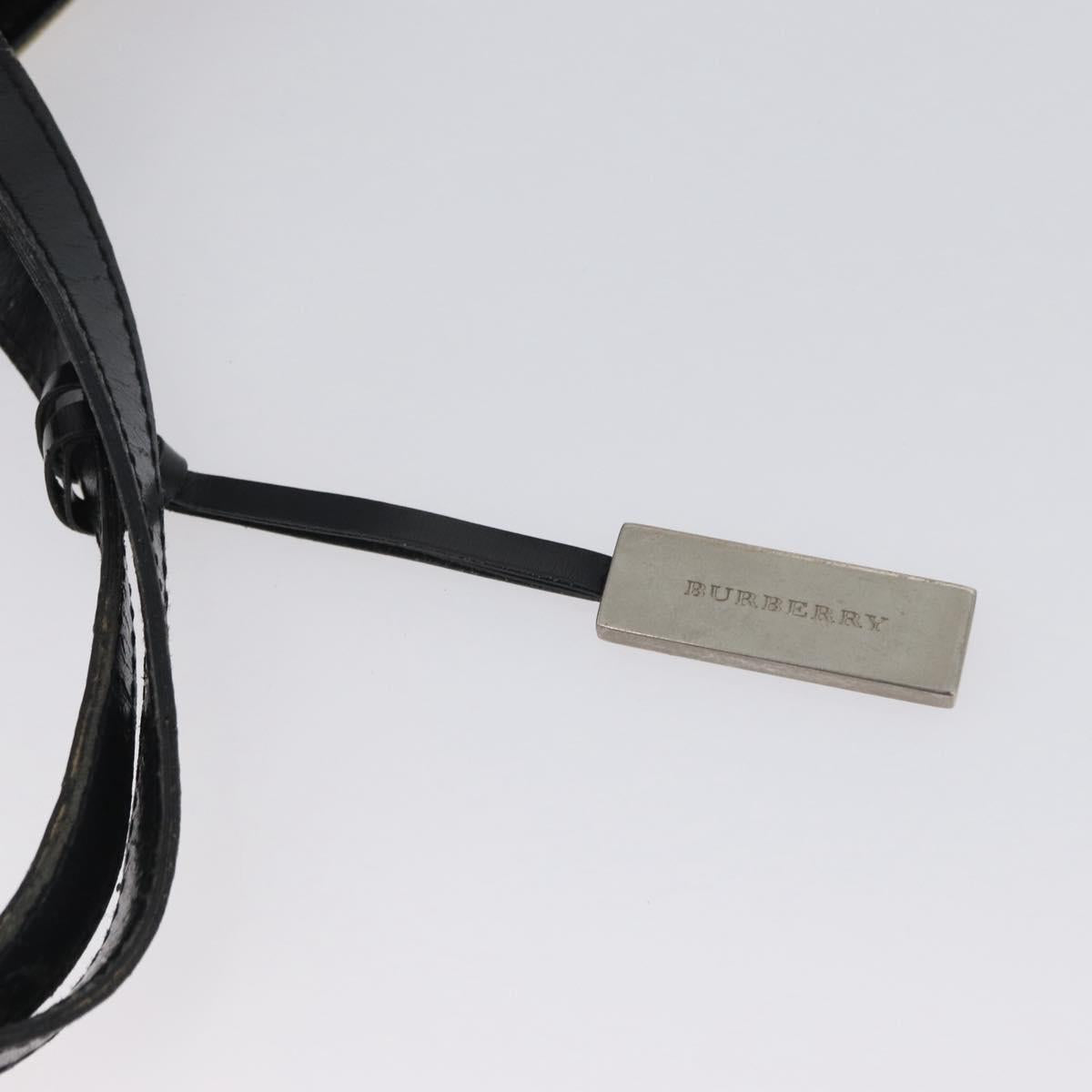 BURBERRY Nova Check Hand Bag PVC Beige Silver Auth 170920