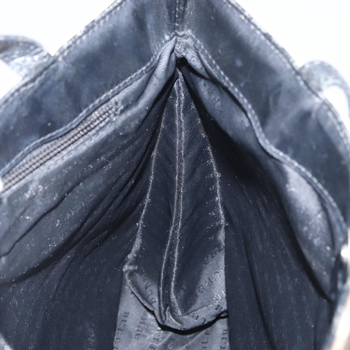 BURBERRY Nova Check Hand Bag PVC Beige Silver Auth 170920