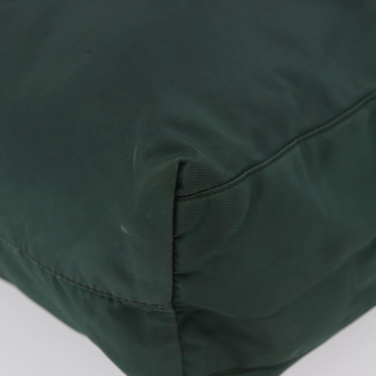PRADA Tote Bag Nylon Green Silver Auth 170923A
