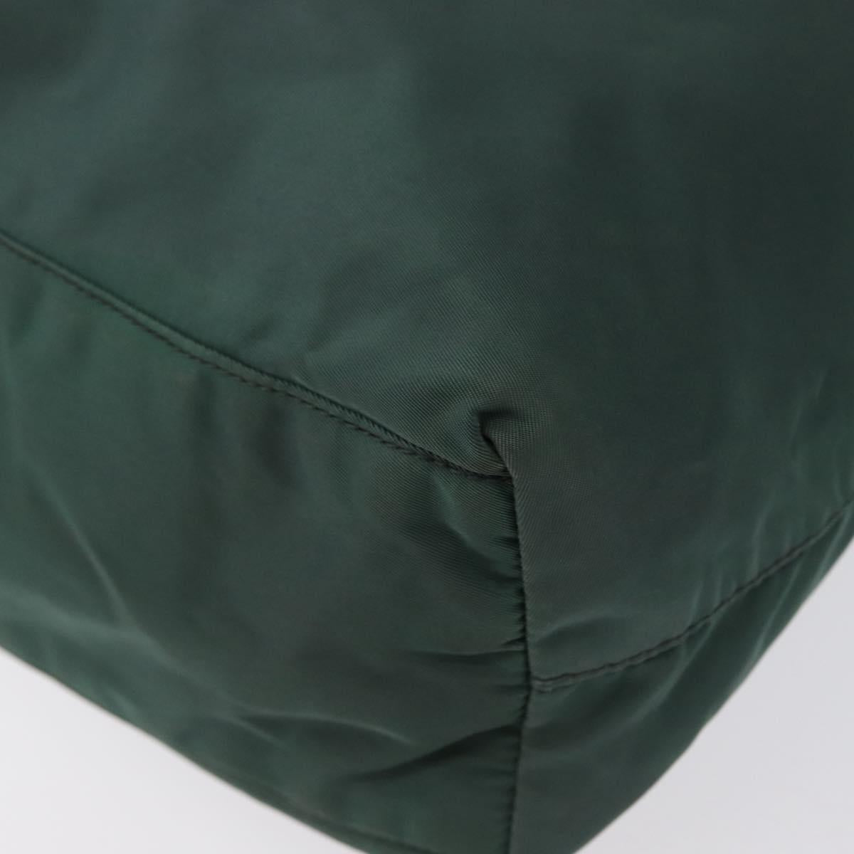 PRADA Tote Bag Nylon Green Silver Auth 170923A