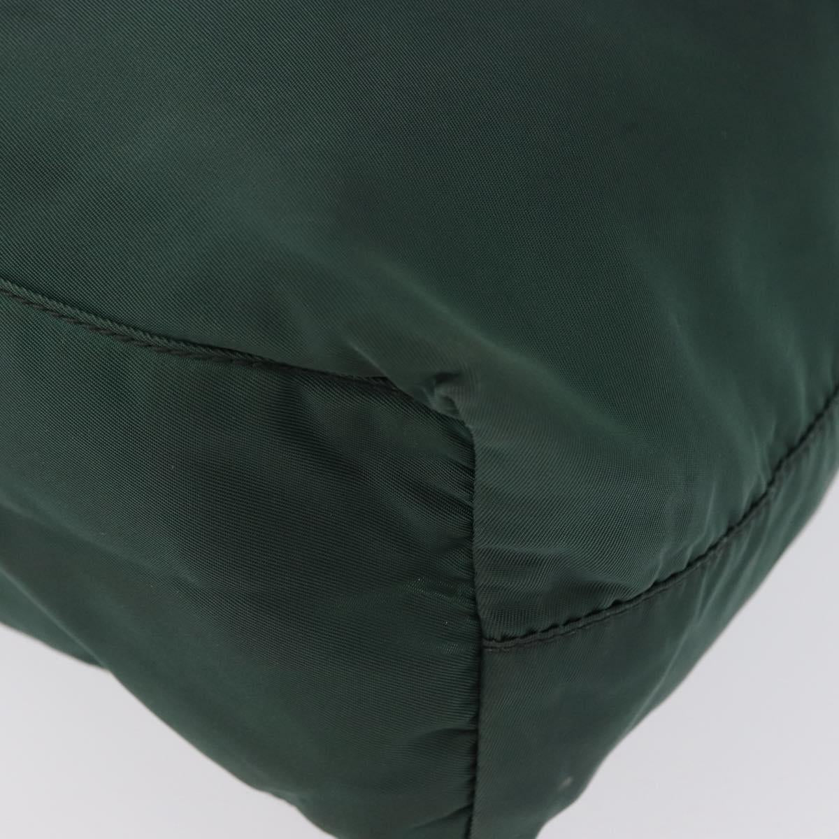 PRADA Tote Bag Nylon Green Silver Auth 170923A