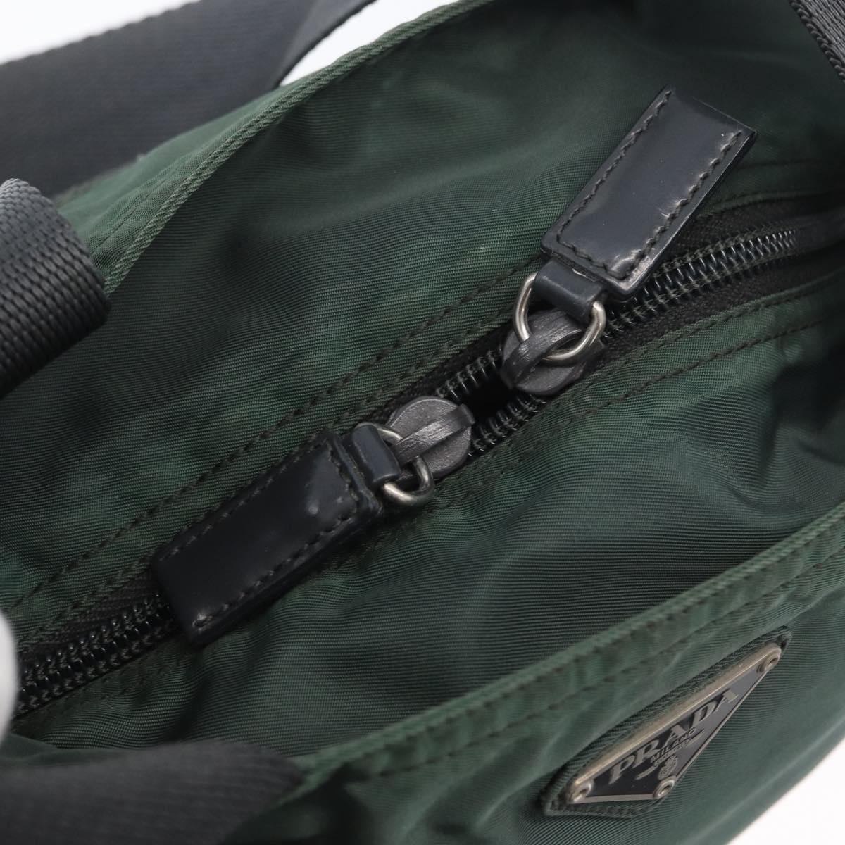 PRADA Tote Bag Nylon Green Silver Auth 170923A