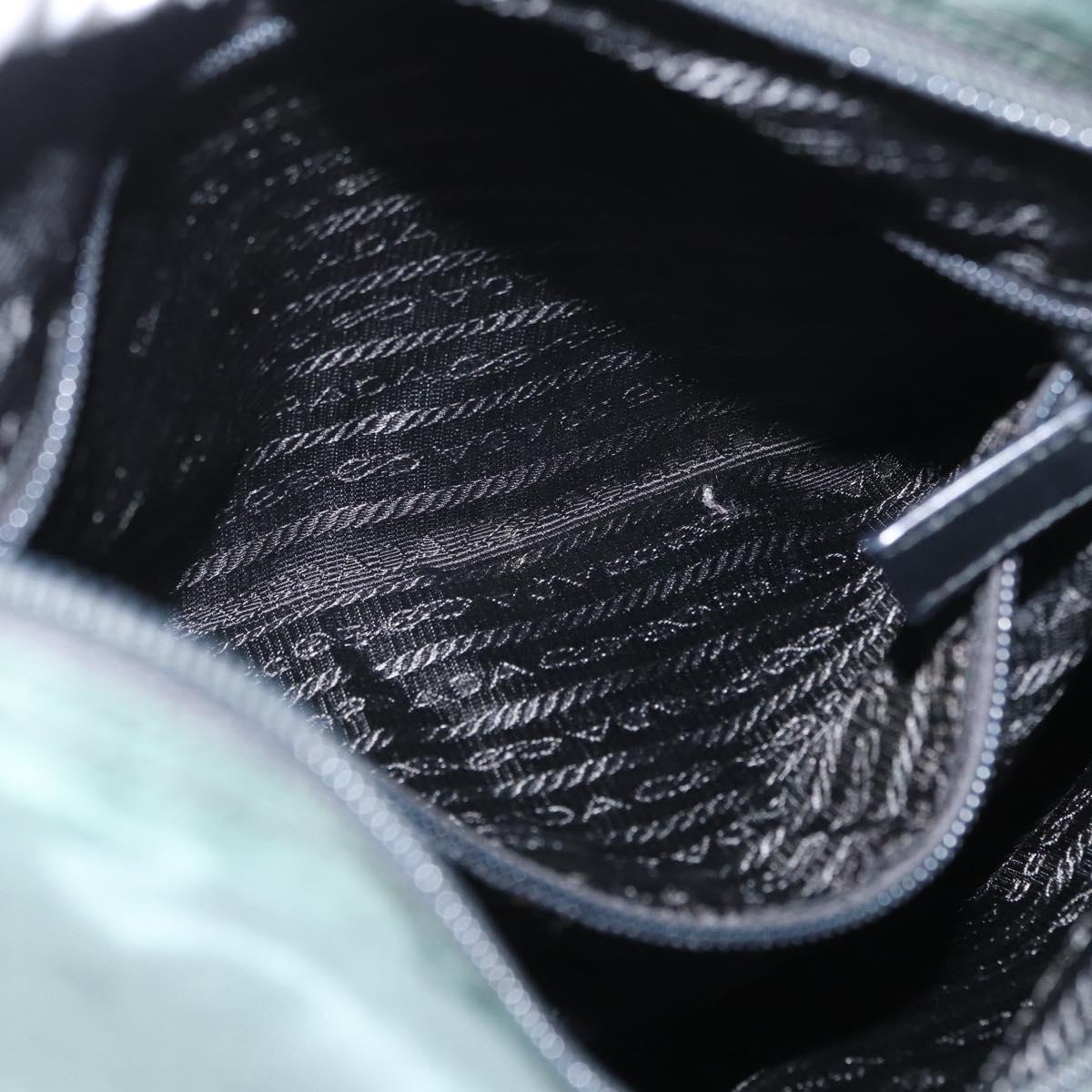 PRADA Tote Bag Nylon Green Silver Auth 170923A