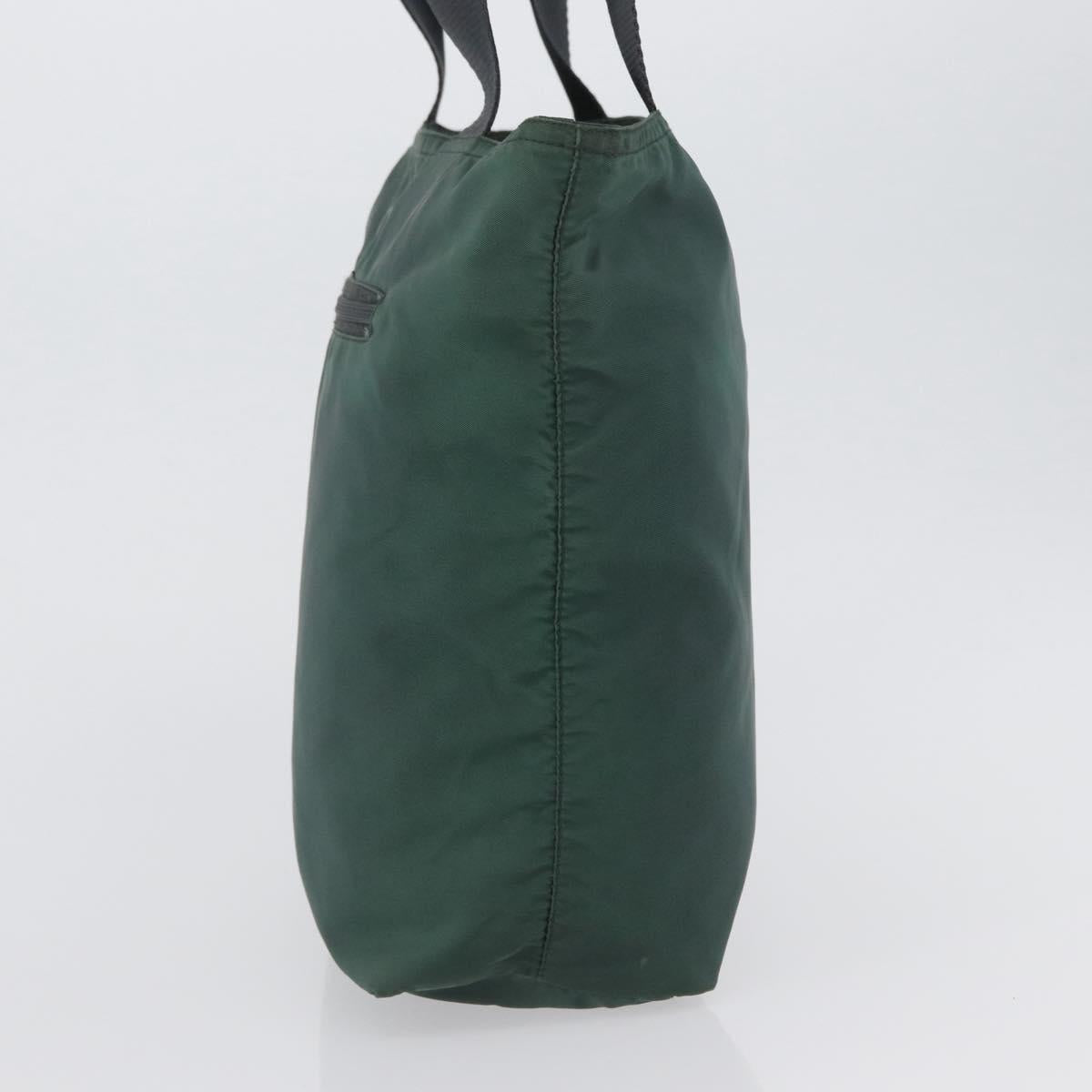 PRADA Tote Bag Nylon Green Silver Auth 170923A