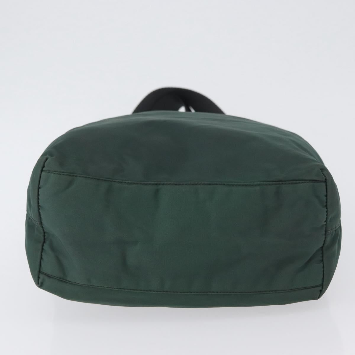 PRADA Tote Bag Nylon Green Silver Auth 170923A