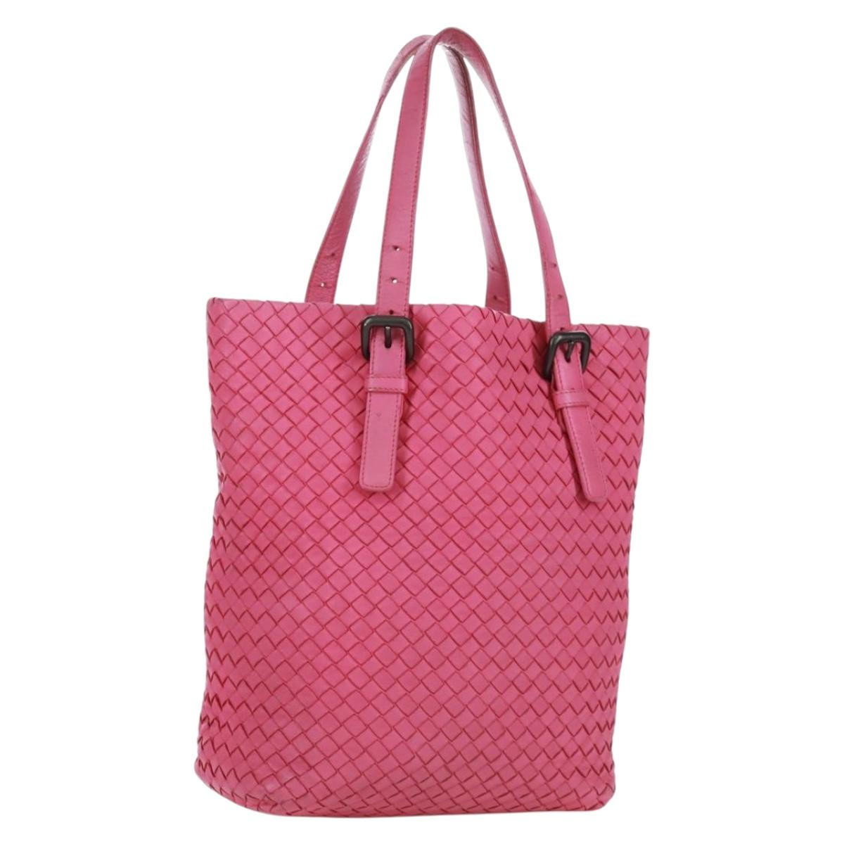BOTTEGA VENETA INTRECCIATO Hand Bag Leather Pink Auth 170925V