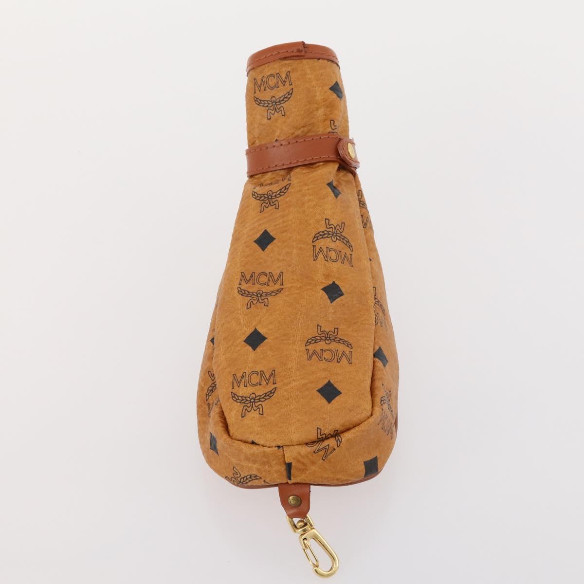 MCM Logogram Vicetos Golf Club Headcover PVC Leather Brown Gold Auth 170928