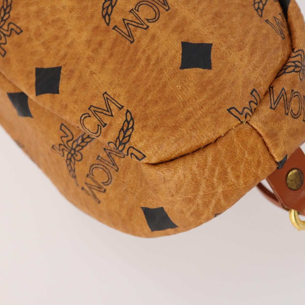MCM Logogram Vicetos Golf Club Headcover PVC Leather Brown Gold Auth 170928